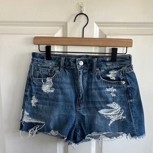 American Eagle Mom Jean Shorts Distressed